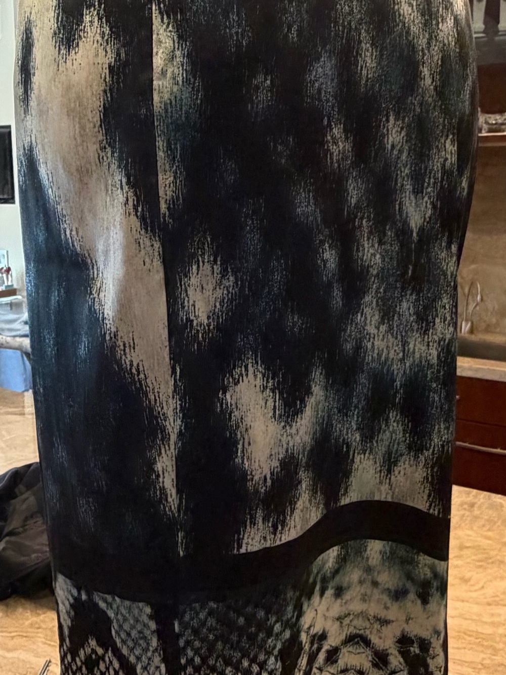 Roberto Cavalli Black Blue Printed skirt - Picture 6 of 11